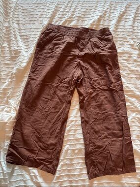 Old Navy Wide-Leg Brown Linen Pants